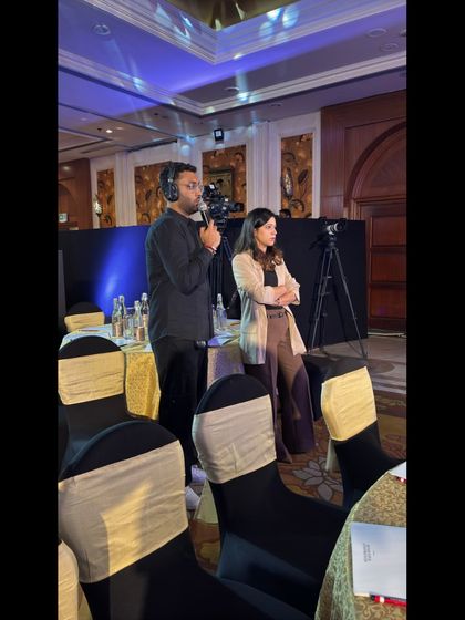 Our show callers observing the room from the FOH position during the Samsung Solve for Tomorrow event. This vantage point allows us to manage the overall audience experience.