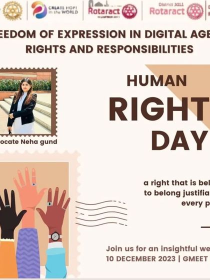 I was a speaker for an insightful webinar on 'Freedom of Expression in the Digital Age' for Human Rights Day with the Rotaract Club of Delhi University.