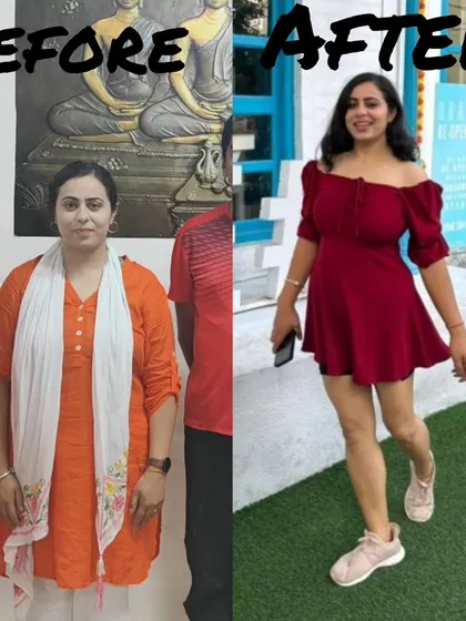 A clear before and after showing a significant weight loss transformation. My approach is holistic, focusing on overall health which naturally leads to a healthier body composition and a more confident you.