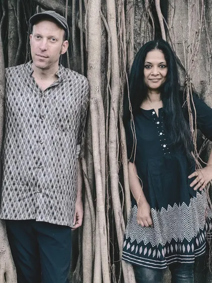 With Andi Otto, getting ready for the Alien Disko Festival in Munich, Germany. This was our first show with the new album outside of India, a special moment for us.