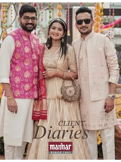 Client Diaries. We love celebrating life with our clients. Here, they exude grace in our bespoke bandhgala jackets and kurtas.