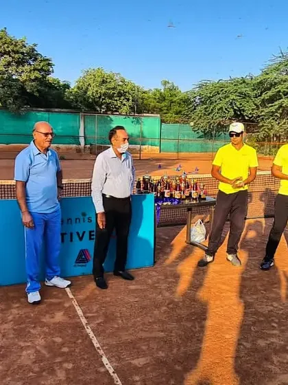 My academy's Chairperson, Mr. Balram Singh, and Chief Guest Mr. Arun Gupta addressing players and coaches during a tournament closing ceremony.