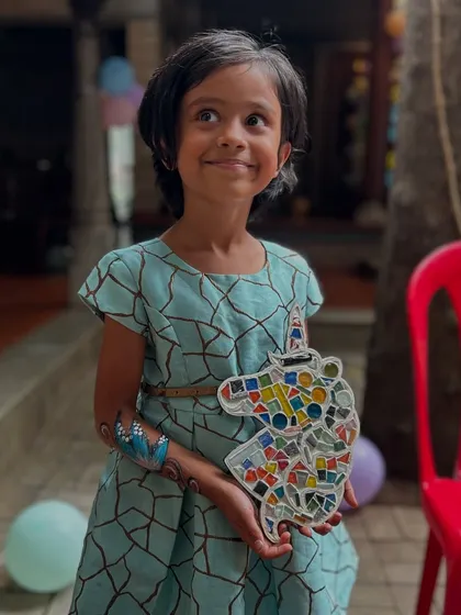Look at that proud smile. This little artist just finished her unicorn mosaic, and she is so happy with her creation. My goal is for every guest, young or old, to leave feeling this sense of accomplishment and joy.