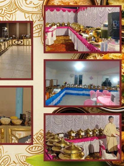 This collage highlights the different color schemes we can provide for your event, from bright pink and blue for parties to elegant gold for more formal gatherings.