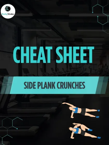 Cheat Sheet: Side Plank Crunches. Target your obliques and improve core stability with this challenging exercise.