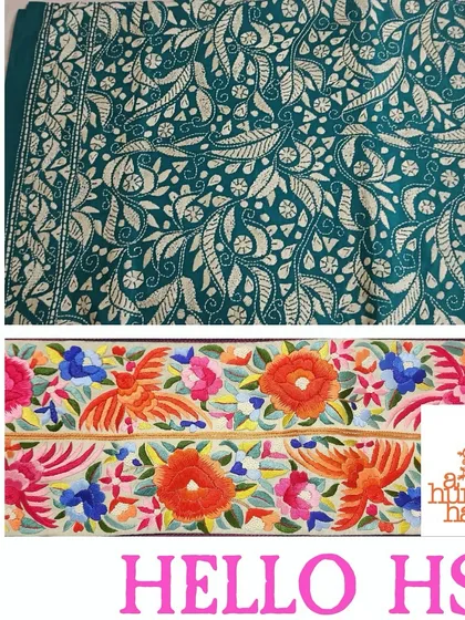 Threads of tradition, stitched with love. A collage of hand-embroidered textiles, from Parsi Gara to floral motifs, available at our HSR edit.