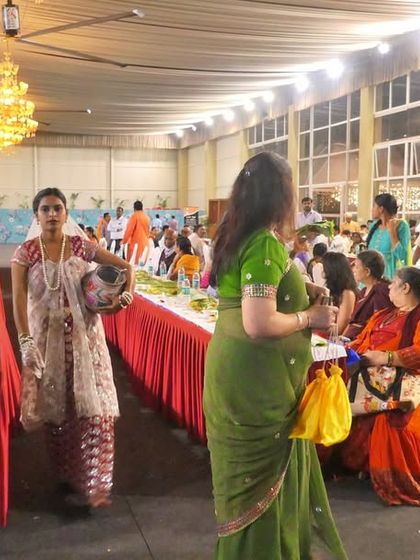 Guests beginning their meal at an engagement function I catered. You can see the spacious arrangement of the hall, allowing for comfortable dining and easy movement for my service staff.