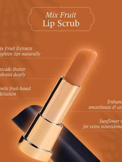 The Mix Fruit Lip Scrub is perfect for enhancing smoothness and color. It uses mix fruit extracts to brighten lips naturally, while avocado butter hydrates deeply for a healthy look.