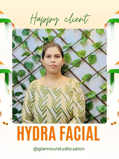 This client's happy face and clear skin are a testament to the effectiveness of our Hydra Facial.