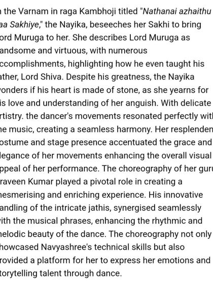 Navyashree K N - Bharatanatyam Training & Mentorship In the Press: Recognition and Reviews photo 6