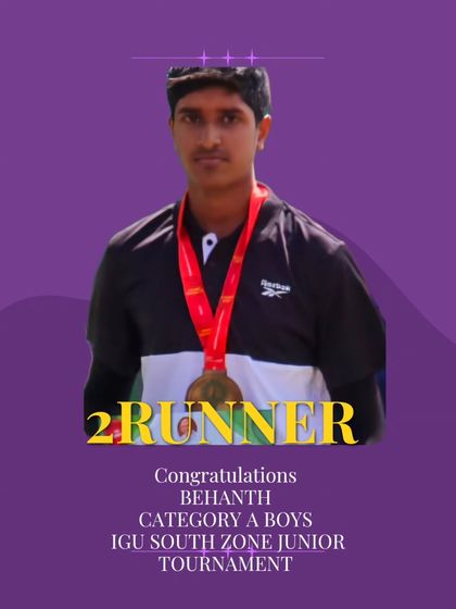 A hearty congratulations to Behanth for placing as the second runner-up in the competitive Category A Boys division at the IGU South Zone Junior Tournament.