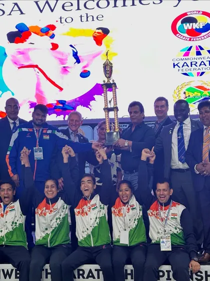 A moment of immense pride as Team KIO India lifts the overall champion trophy at the 11th Commonwealth Karate Championship in Durban. This is the result of our collective hard work and dedication.