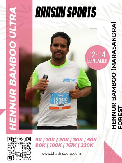 A thumbs-up from a participant during the Hennur Bamboo Ultra. This simple gesture shows the supportive and encouraging environment we foster on race day.