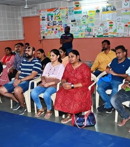 Parents and family members watch intently during the belt exam. Their support is a vital part of our students' success and motivation.