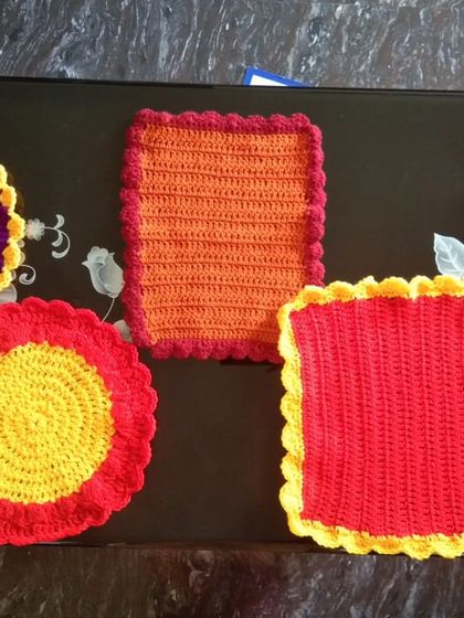 Another view of the different table mats I offer.