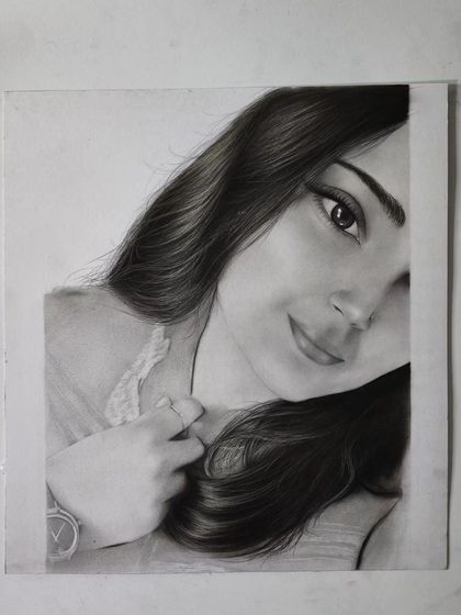 The full view of the hair detail portrait.