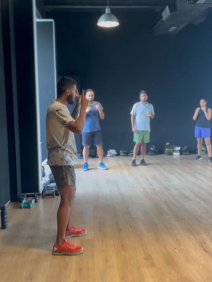 We make sure everyone gets the basics right, starting with the fighting stance.