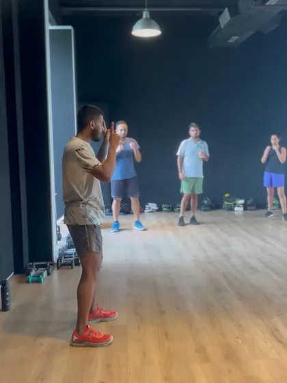 We make sure everyone gets the basics right, starting with the fighting stance.