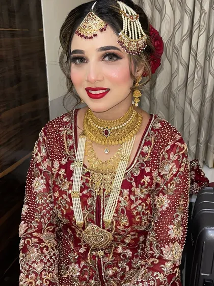 A no-filter shot of my beautiful bride Farheen. Her smile shows her confidence in the look we created together for her Nikah.