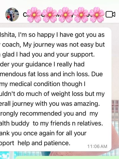 This client's message shows that progress isn't just about weight loss. Despite a medical condition, she achieved tremendous fat and inch loss, which is a huge win.