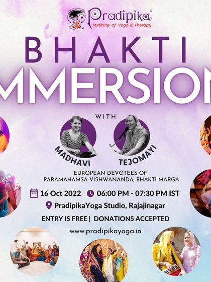We regularly invite international artists, like European devotees Madhavi and Tejomayi from Bhakti Marga, to lead kirtan sessions at our studio.
