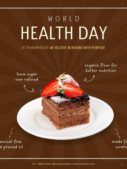 On World Health Day, a reminder that I believe in baking with purpose. I use bura sugar, chemical-free cold-pressed oil, and organic flour because better ingredients make better bakes.