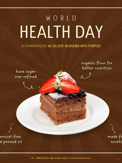 This World Health Day, a reminder that we bake with purpose. I use bura sugar over refined, chemical-free cold-pressed oil, and organic flour so you can indulge without compromise.