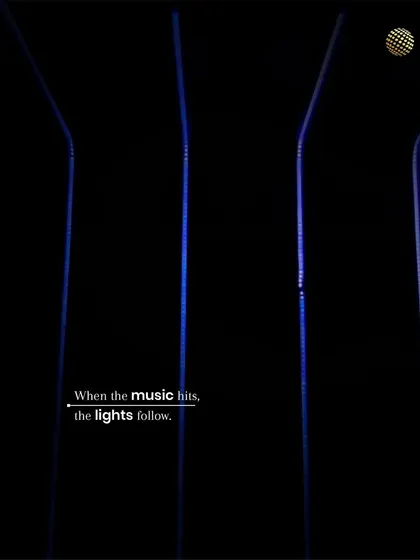 We can sync your lighting to your music for a truly immersive experience. This graphic illustrates how RGB smart lights can follow the rhythm, turning your room into a dynamic light show that pulses with every beat.