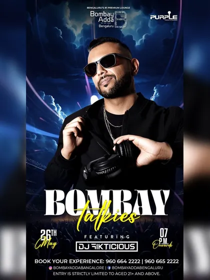 The poster for 'Bombay Talkies' at Bombay Adda, a premium lounge event.