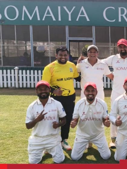 Another view of our men's cricket team celebrating their hard-fought T20 victory, showcasing the camaraderie and spirit of our academy team.