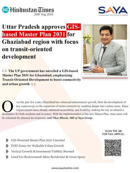 Our MD, Vikas Bhasin, shared his insights with Hindustan Times on the Ghaziabad Master Plan 2031. He stated that this new plan for transit-oriented development will unlock more areas for planned growth.