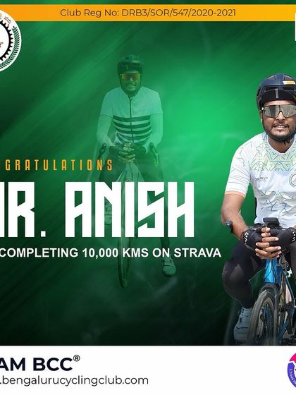We congratulate Mr. Anish on completing 10,000 kms on Strava. A great start to a long cycling journey.