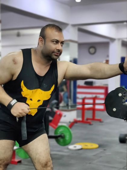 A moment of intensity before a lift. Getting in the zone.