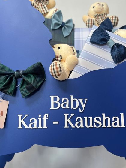 A close-up of the personalized rocking horse hamper for Katrina Kaif and Vicky Kaushal's baby boy, a truly special welcome gift.