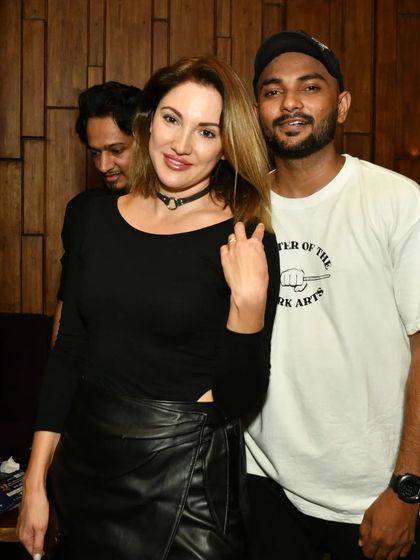 Sharing the stage with DJ Wildkat for a techno event. These collaborations are a great way to explore different sub-genres and create a powerful sound together.