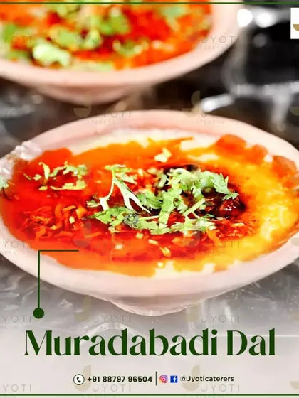 Embrace the authentic taste of Muradabadi Dal. This hearty and flavourful lentil dish is a comforting classic, garnished with fresh herbs and spices.