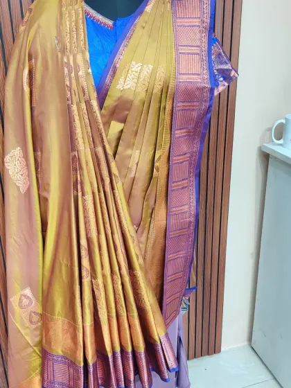 A beautifully draped silk saree from one of my recent draping workshops. It’s so rewarding to see students learn and create such elegant drapes.