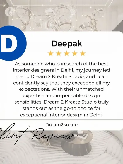 Deepak, thank you for your high praise. I'm honored to be considered a go-to choice for exceptional interior design in Delhi and glad we exceeded your expectations.