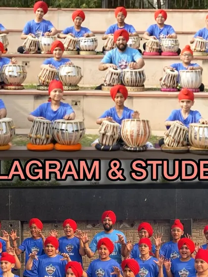 A collage celebrating Children's Day with my students from our Delhi Capitals collaboration. It shows them both in a formal performance setup and having fun together as a group.