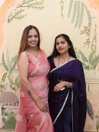 Posing with another one of my talented graduates. Every student becomes a part of the Saundaryas Makeovers family.