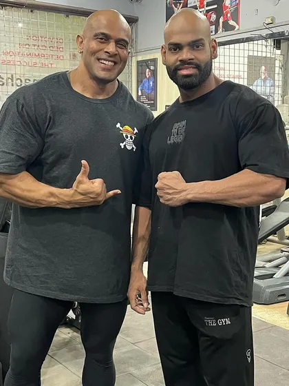 With my big brother, the Indian Rock. Being surrounded by legends in the sport inspires me to push harder every day.