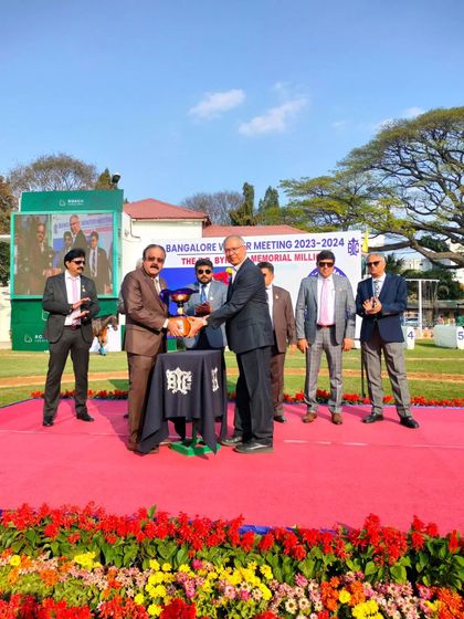 The R.R. Byramji Memorial Million trophy presentation.