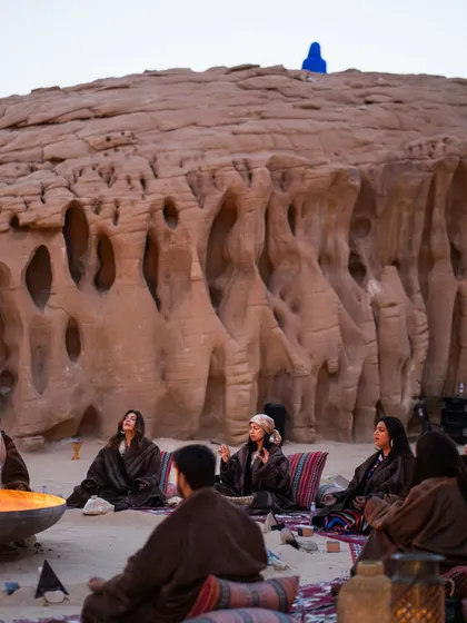A Zodiac Ritual in Al-Ula, where we gathered under the celestial skies to redefine our connection to the cosmos. Each guest received a bespoke zodiac pendant to channel the energy of the ritual.