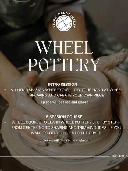 We offer a 1-hour intro session to try the wheel or a full 8-session course to go deeper. Both options include firing and glazing of your pieces.
