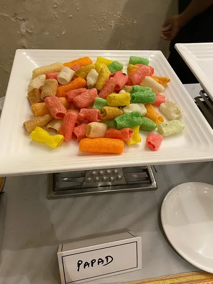 Colorful fryums papad, a crunchy and fun snack that is loved by both kids and adults.