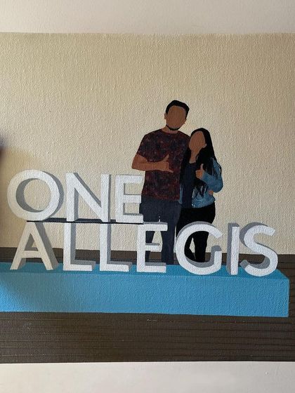 This is a great example of a minimalist portrait with a creative twist. I incorporated the "One Allegis" text in 3D style to commemorate a special connection or memory for the client.