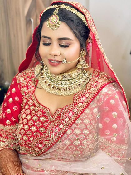 A shot capturing the soft glam eye makeup and the flawless base that looks like second skin.