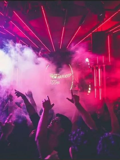 Capturing the peak moment of the night at Flo Churchstreet. The combination of intense laser lighting, smoke effects, and a crowd with their hands in the air is the signature atmosphere I create.