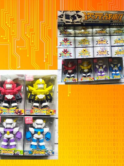 These awesome erasers are shaped like mini action figures and robots. They are a playful and practical addition to any stationery set.