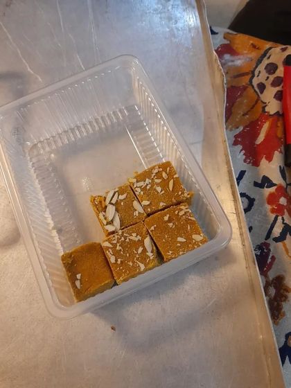 Kuch meetha ho jaye? This is my gluten-free Besan Barfi, made with pure ingredients and topped with almonds. A single piece is never enough.